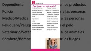 Урок 22 Профессии. Испанский язык [ Уровень А1]