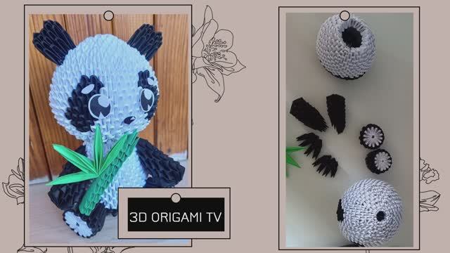 Panda Bear 3D Origami Tutorial part 2✧ Модульное оригами панда часть 2 смотреть онлайн