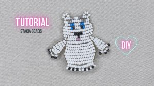 Медвежонок Умка из бисера  в технике параллельное плетение . Бисероплетение для начинающих Diy