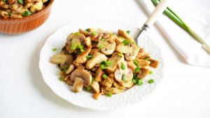 Жареные шампиньоны с курицей