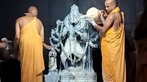 Panchamrita Narasimha Dev Abhishek in Mayapur Chandrodaya Mandir