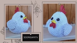 Курица модульное оригами часть 1✧ Chicken modular origami part 1✧ 3d origami tutorial Chicken