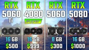 RTX 5060 Ti vs RTX 4080 SUPER vs RTX 5060 vs RTX 5080 | Test in 7 Games