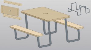 Как создать дачный стол в 3д в КОМПАС 3D Трехмерный каркас Ломаная Локальная деталь