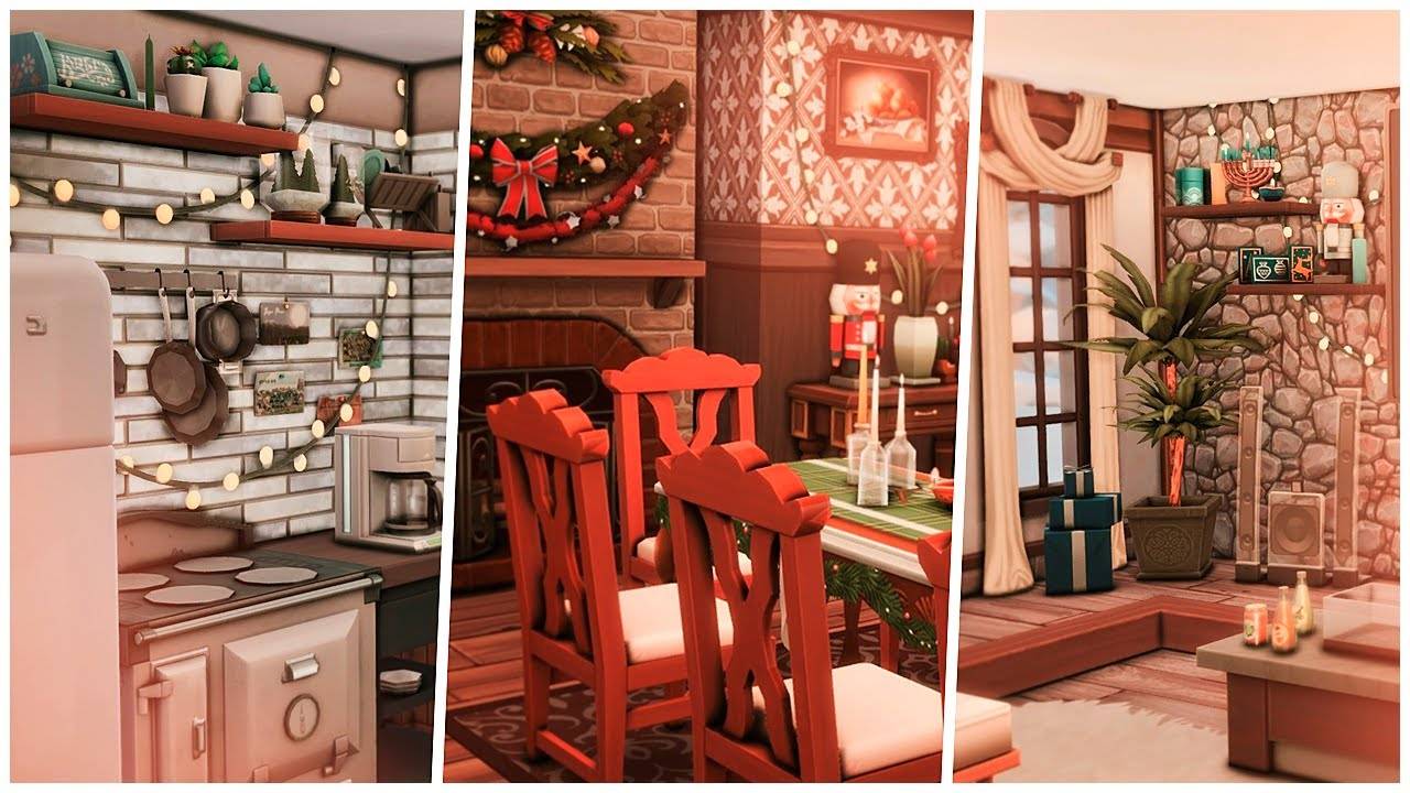 3 КОМНАТЫ - 1 ПРАЗДНИК ✨🎄 | Строительство в Симс 4