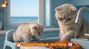 Заботливые котики спешат на помощь (179)