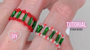 Как сделать легкое колечко из бисера с стеклярусом ?