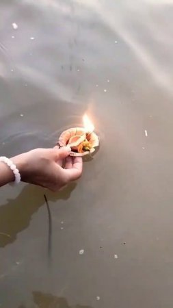 Offering lamp to Ganga Mata  #lamp #mayapur #ganga #shorts
