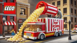 Машинка для приготовления попкорна LEGO с распылителем масла, Конструктор Лего,  Сборка Лего,