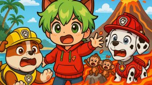 🔥ОСТОРОЖНО, ЛАВА! Щенячий патруль спасает обезьянок 🐵🌋 | Игровой мультик — 6 серия