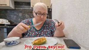 Дача. Собираем урожай. Готовлю на ужин фаршированный кабачок.