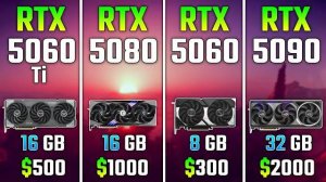 RTX 5060 Ti vs RTX 5080 vs RTX 5060 vs RTX 5090 | Test in 7 Games