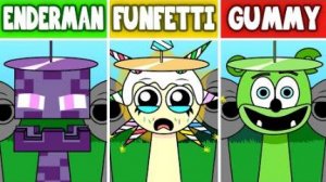 Incredibox Sprunki FUNFETTI Vs. Gummy Bear Vs. ENDERMAN | NEW MOD | NORMAL VS. HORROR