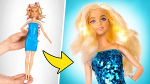 👗 Наряд для куклы на вечеринку ✨ кудри и блестящее платье!