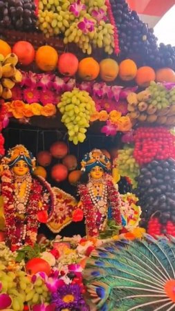 Altar made of fruits  #mayapur #kirtan #fruits #altar #deities #shorts