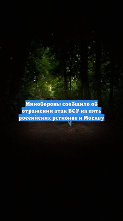 Минобороны сообщило об отражении атак ВСУ на пять российских регионов и Москву