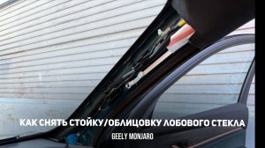 Как снять стойку / облицовку лобового / ветрового стекла на Джили Монжаро /  Geely Monjaro