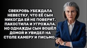 ИСТОРИИ ИЗ ЖИЗНИ: СВЕКРОВЬ УБЕЖДАЛА НЕВЕСТКУ, ЧТО ЕЁ СЫН НИКОГДА ЕЙ НЕ ПОВЕРИТ, ПАКОСТИЛА И УГРОЖАЛА