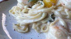 Паста с креветкой в сливочном соусе