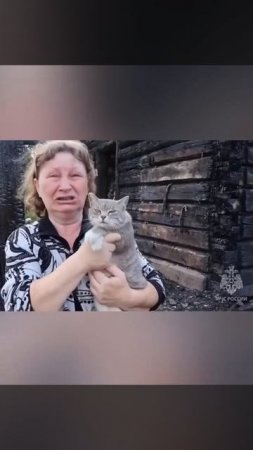 В Новосибирской области кошка спасла людей из горящего дома !!!