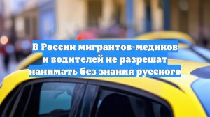 В России мигрантов-медиков и водителей не разрешат нанимать без знания русского