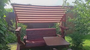 Навес над садовой скамейкой своими руками.