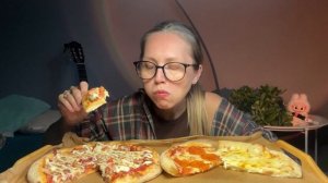 МУКБАНГ/Mukbang Pizza 🍕 ПИЦЦА 3 вида/ я иду на страшный квест 😱😱😱