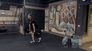 Румынская становая тяга со штангой стоя на одной ноге с опорой|Single leg Romanian barbell deadlift