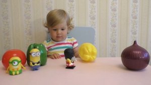 ✿ Сюрприз в овощах Миньоны игрушки Хеппи Мил МакДональдс Minions toys Unboxing Surprise