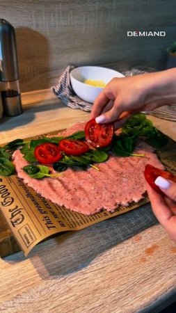 17 Белковый конверт из фарша с сырной начинкой