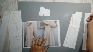 Моделирование. Платье на кокетке с односторонними складками. Выкройка № 433.