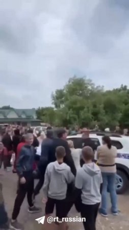 Протест против полиции и ТЦК в Тернопольской области Украины.