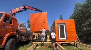 Дачный каркасный дом за 1 день - от производства до участка
