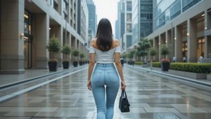 Женская походка. Вид сзади