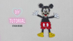 Как сделать мышки Микки Мауса - Mickey Mouse - из бисера и проволоки параллельным плетением