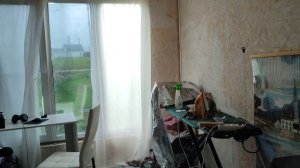 Второй день установки забора. Дождина