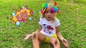 Алиса и Ева их игры с папой про вредные сладости! Видео для детей.