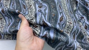 Хлопок  серо-голубые полосы 14332