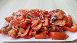 Лучшая закуска из помидоров на все лето быстро и вкусно! Салат из помидоров с болгарским перцем!