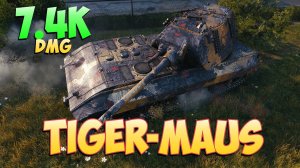 Tiger-Maus • Прочная коробка! - 7 Фрагов 7.4K Урона • Мир Танков