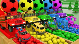 Большой футбольный мяч, Разноцветный школьный автобус, Детские стишки и песенки (Английский детям)