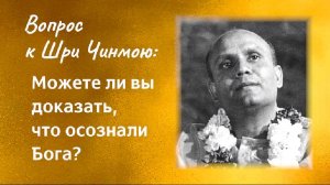 Вопрос к Шри Чинмою_ Можете ли вы доказать, что осознали Бога