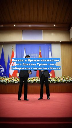 Песков: в Кремле неизвестно, что Дональд Трамп тоже собирается с визитом в Китай
