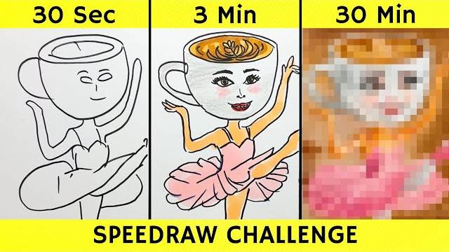 РИСУЕМ БАЛЕРИНУ КАПУЧИНУ НА СКОРОСТЬ! ЗА 30 СЕКУНД 3 МИНУТЫ и 30 МИНУТ! ИТАЛЬЯНСКИЕ МЕМЫ РИСОВАШКА! смотреть онлайн