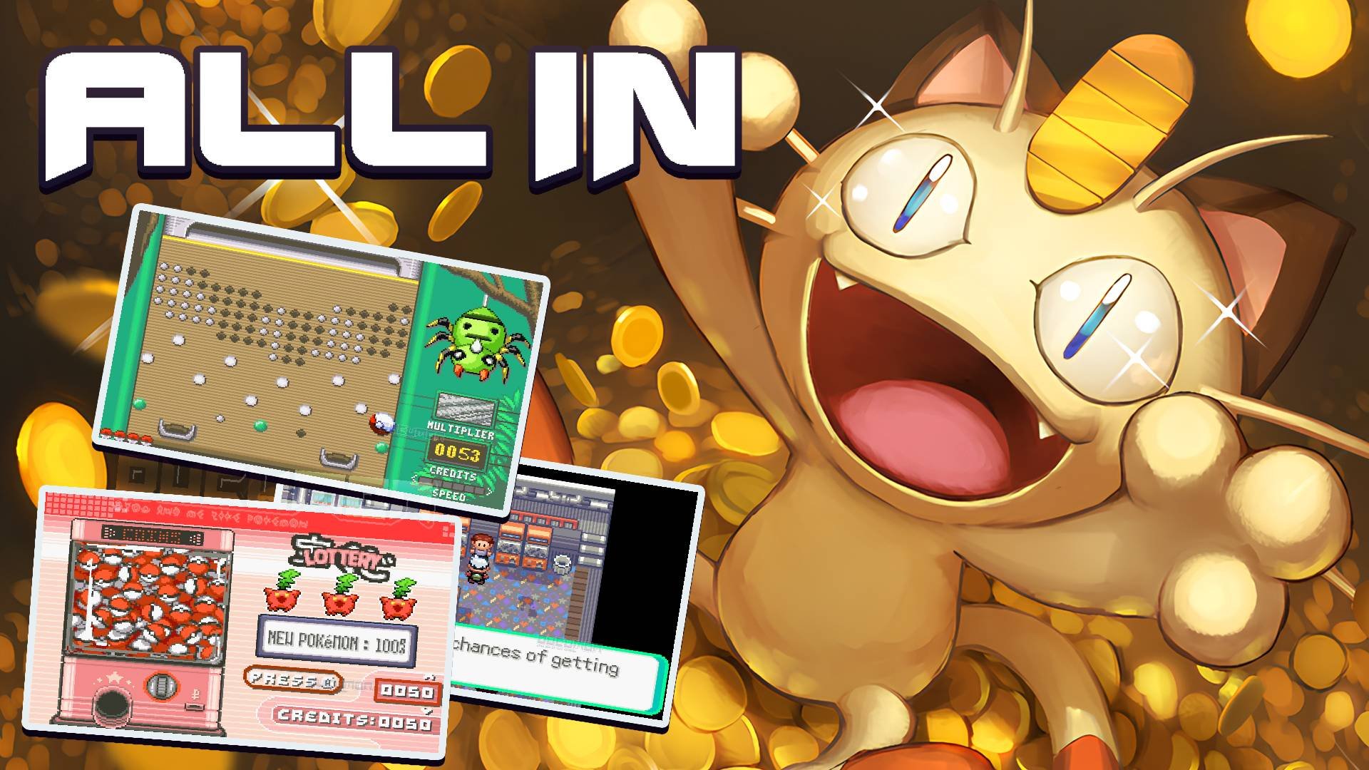 Pokemon All In — взлом GBA ROM, увлекательная игра с игровыми автоматами, игровыми уголками в каждом