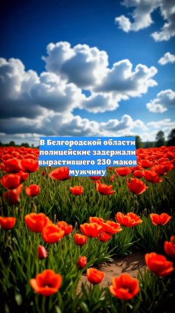 В Белгородской области полицейские задержали вырастившего 230 маков мужчину