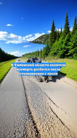 В Тюменской области водитель насмерть разбился после столкновения с лосем