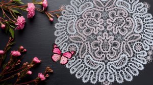 Брюггское кружево - двухцветная мини-скатерть. Часть 8