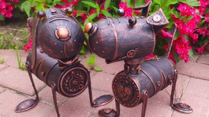 Cобаки из консервных банок. Из папье-маше в стимпанк.