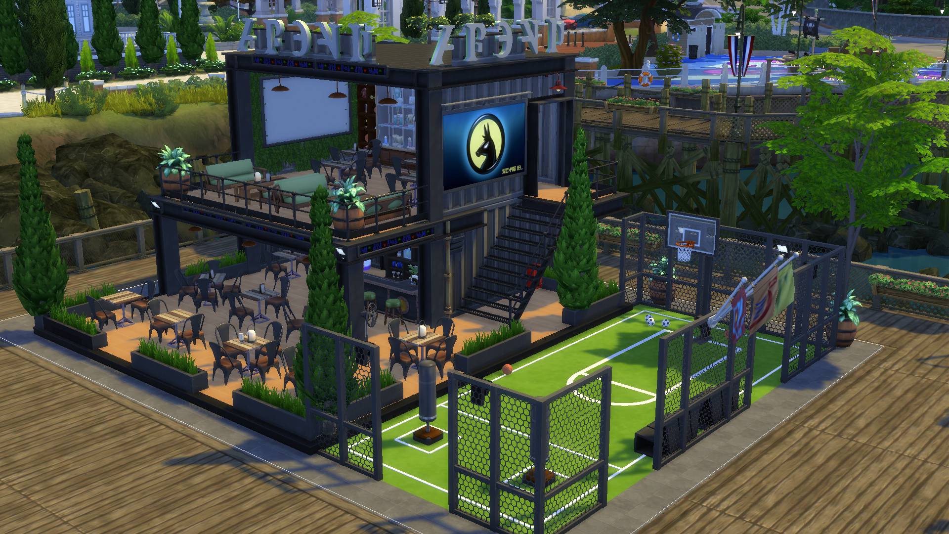 СПОРТ БАР СТРОИТЕЛЬСТВО СИМС 4 | SPORTS BAR THE SIMS 4|Mulena Sims 4 смотреть онлайн